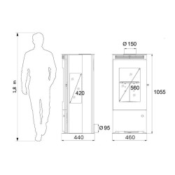 Poêle à bois Talma tri-Vision Supra 9.1kW