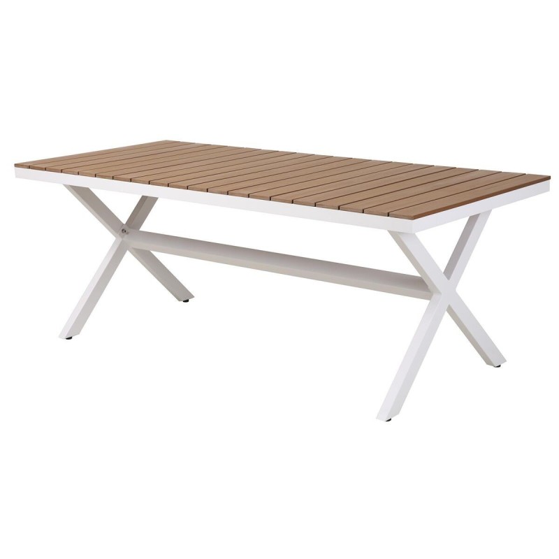 Mesa de Jantar DKD Home Decor Exterior Resina Alumínio 200 x 90 x 75 cm Mesa de Jantar DKD Home Decor Exterior Resina Alumínio 200 x 90 x 75 cm