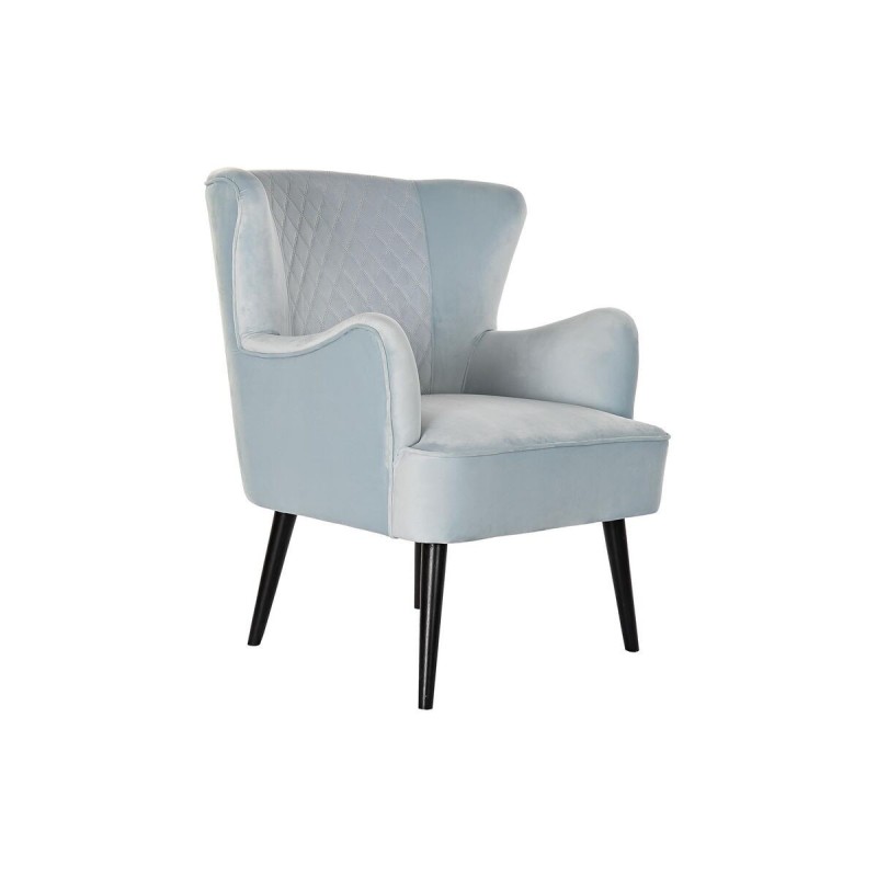 Poltrona DKD Home Decor Preto Metal Azul celeste (76 x 76 x 82 cm) Poltrona DKD Home Decor Preto Metal Azul celeste (76 x 76 x 82 cm)