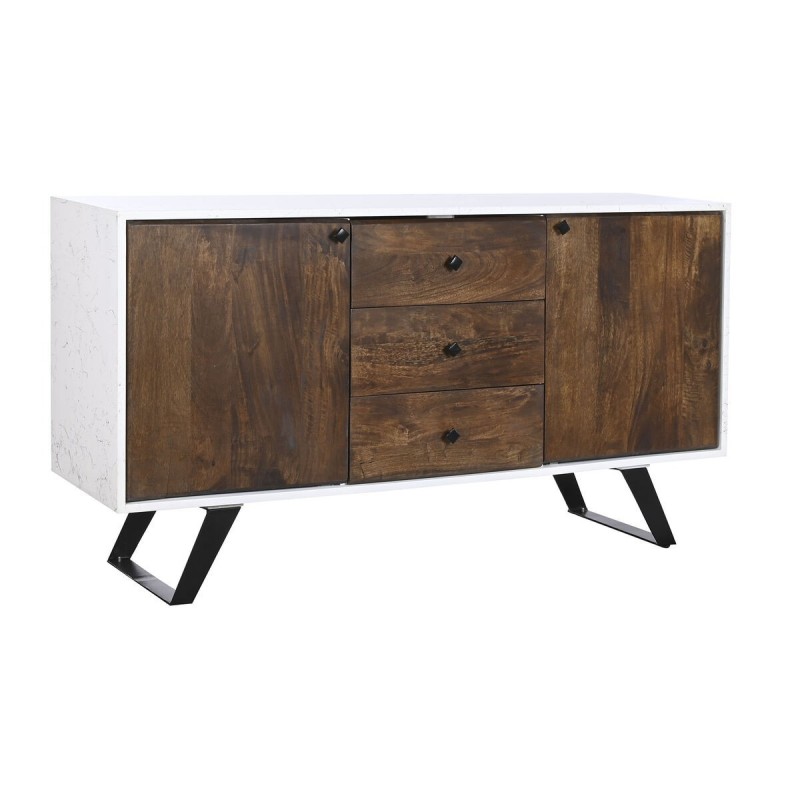 Aparador DKD Home Decor Branco Catanho escuro Madeira de mangueira 150 x 40 x 80 cm Aparador DKD Home Decor Branco Catanho escuro Madeira de mangueira 150 x 40 x 80 cm