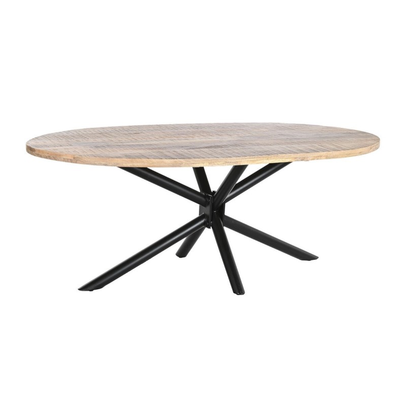 Mesa de Jantar DKD Home Decor Natural Preto Metal Madeira de mangueira 200 x 100 x 76 cm Mesa de Jantar DKD Home Decor Natural Preto Metal Madeira de mangueira 200 x 100 x 76 cm