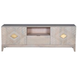 Móvel de TV DKD Home Decor Bege Metal Madeira de mangueira 175 x 40 x 60 cm