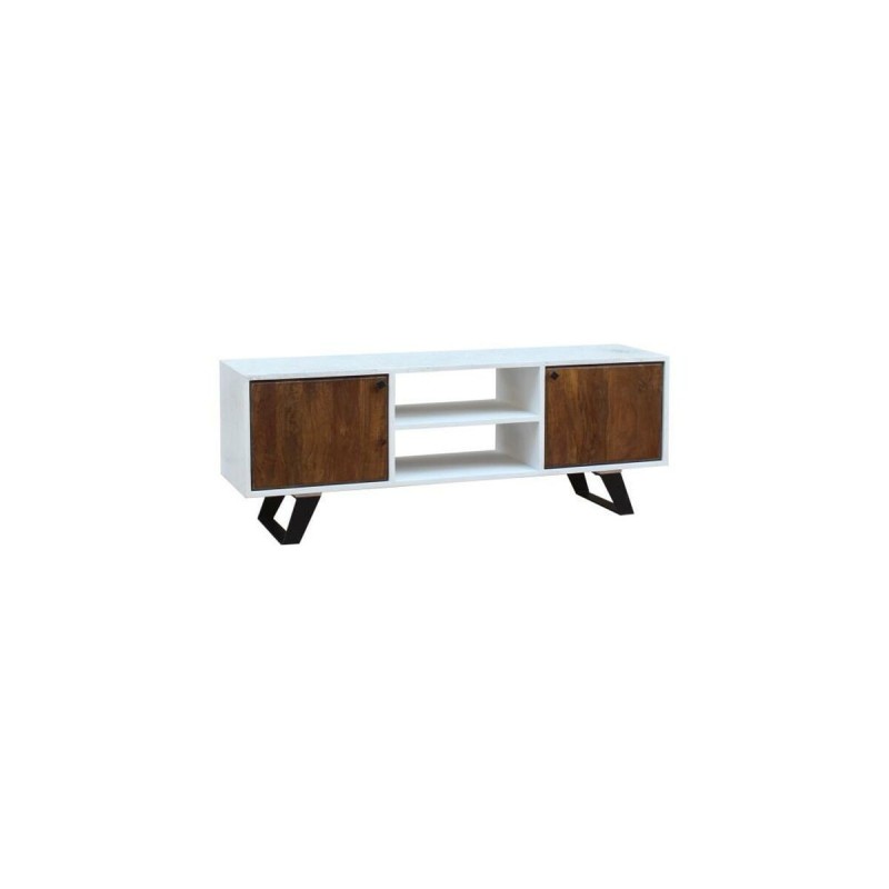 Móvel de TV DKD Home Decor Branco 135 x 35 x 40 cm Metal Madeira de mangueira Móvel de TV DKD Home Decor Branco 135 x 35 x 40 cm Metal Madeira de mangueira