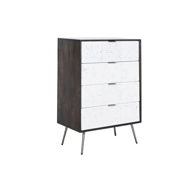 Cómoda DKD Home Decor 70 x 40 x 105 cm Branco Catanho escuro Madeira de mangueira Cómoda DKD Home Decor 70 x 40 x 105 cm Branco Catanho escuro Madeira de mangueira