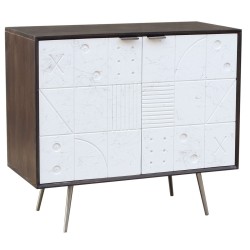 Aparador DKD Home Decor Branco Castanho Metal Madeira de mangueira 90 x 43 x 80 cm 90 x 43 x 82 cm