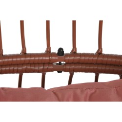 Poltrona de jardim DKD Home Decor 99 x 71 x 147 cm Metal Terracota Rotim sintético Branco