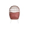 Poltrona de jardim DKD Home Decor 99 x 71 x 147 cm Metal Terracota Rotim sintético Branco