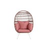 Poltrona de jardim DKD Home Decor 99 x 71 x 147 cm Metal Terracota Rotim sintético Branco