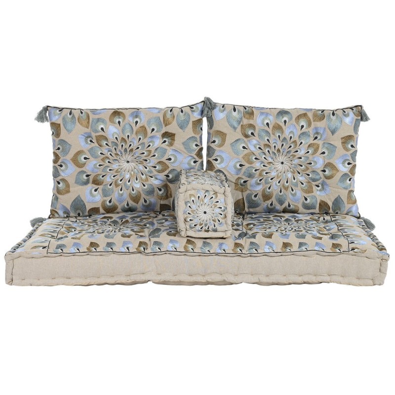 Poltrona de jardim DKD Home Decor Azul Bege 155 x 76 x 65 cm 150 x 76 x 20 cm Poltrona de jardim DKD Home Decor Azul Bege 155 x 76 x 65 cm 150 x 76 x 20 cm