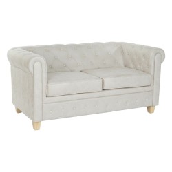 Sofá DKD Home Decor 151 x 82 x 70 cm Natural Madeira Castanho Creme Vintage
