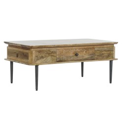 Mesa de Centro DKD Home Decor 116 x 60 x 46 cm Metal Alumínio Madeira de mangueira