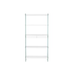 Estantes DKD Home Decor Branco Transparente Cristal Madeira MDF 90 x 35 x 180 cm (1)