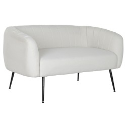 Sofá DKD Home Decor Preto Greige Espuma Madeira Metal Veludo Scandi 129 x 75 x 73 cm