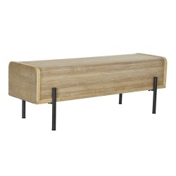 Banqueta DKD Home Decor Natural Madeira Metal 120 x 40 x 43 cm