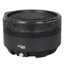 Churrasco Portátil Aktive Redonda Sem fumos Preto Aço inoxidável Ferro 34 x 21,5 x 34 cm