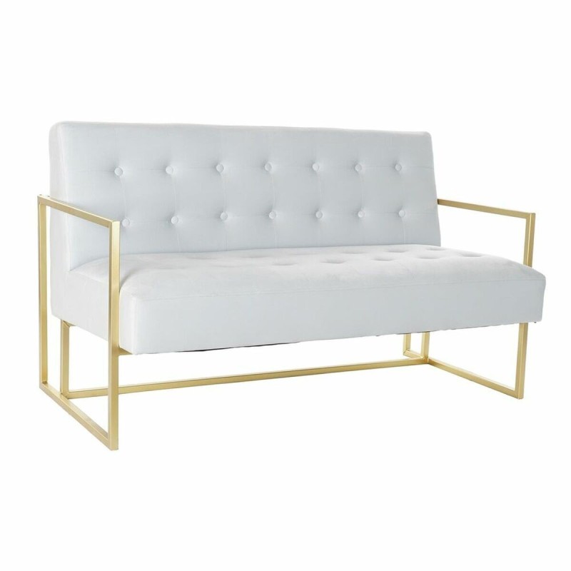 Sofá DKD Home Decor Dourado Metal Poliéster Azul celeste (128 x 70 x 76 cm) Sofá DKD Home Decor Dourado Metal Poliéster Azul celeste (128 x 70 x 76 cm)