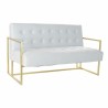 Sofá DKD Home Decor Dourado Metal Poliéster Azul celeste (128 x 70 x 76 cm)