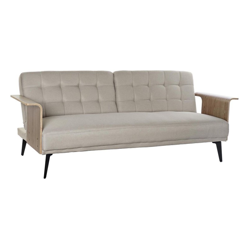 Sofá-cama DKD Home Decor 203 x 87 x 81 cm Preto Bege Metal Castanho Sofá-cama DKD Home Decor 203 x 87 x 81 cm Preto Bege Metal Castanho