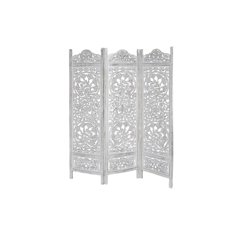 Biombo DKD Home Decor Branco Madeira de mangueira Madeira MDF 150 x 2 x 180 cm Biombo DKD Home Decor Branco Madeira de mangueira Madeira MDF 150 x 2 x 180 cm