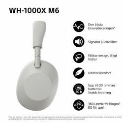 Auriculares Bluetooth Sony WH1000XM6S.CE7 Preto Cinzento