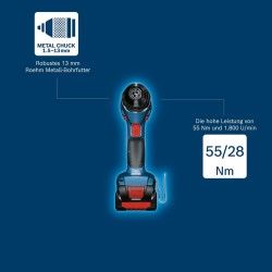 Aparafusadora BOSCH GSR 18V-55 Professional - Bohrer/Schrauber - schnurlos