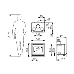 Insert à bois Neo 55 E Supra 6 kW