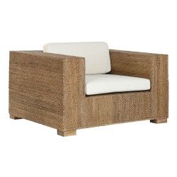 Poltrona de jardim Home ESPRIT Branco Natural 117 x 92 x 65 cm
