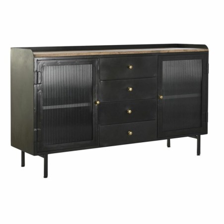 Anrichte DKD Home Decor   Schwarz Gold natürlich Metall Mango-Holz 145 x 40 x 85 cm