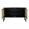 Anrichte DKD Home Decor   Schwarz natürlich Rattan Tanne 120 x 38 x 76 cm