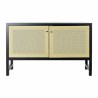 Anrichte DKD Home Decor   Schwarz natürlich Rattan Tanne 120 x 38 x 76 cm