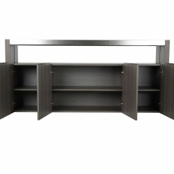 Sideboard DKD Home Decor   Grey Aluminium Crystal Oak Tempered Glass 165 x 39 x 76 cm