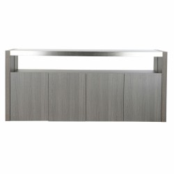 Sideboard DKD Home Decor   Grey Aluminium Crystal Oak Tempered Glass 165 x 39 x 76 cm