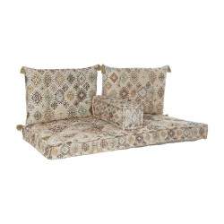 Sofá de 2 Lugares DKD Home Decor Amarelo Castanho Bege 145 x 76 x 13 cm
