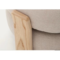 Grana armchair in beige chenille fabric and VeryForma wood
