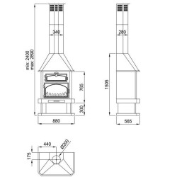 Cheminée à bois Ebro avec Four Bronpi 14 kW