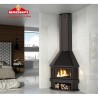 Lorca R Chimenea de Esquina de Leña de 3 Vidrios Bronpi 14 kW