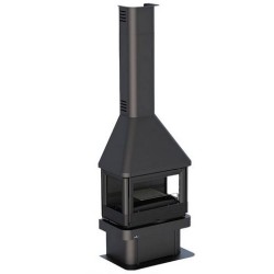 Chimenea de leña Lisboa de 3 caras Bronpi 13 kW