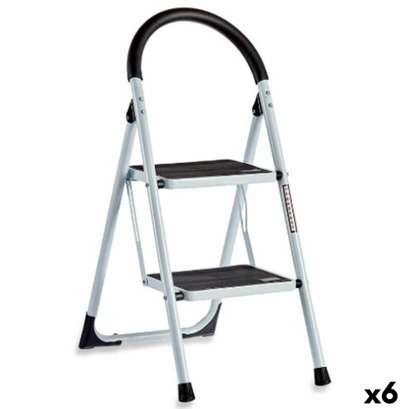 Scala pieghevole Kipit GH1402 GH1402 Bianco Nero Grigio Metallo 38 x 50 x 84 cm (6 Unità)