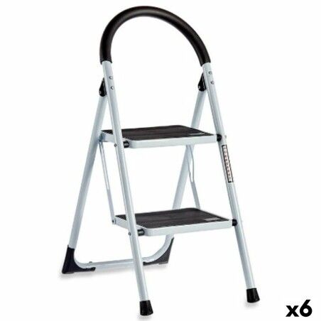 Scala pieghevole Kipit GH1402 GH1402 Bianco Nero Grigio Metallo 38 x 50 x 84 cm (6 Unità)