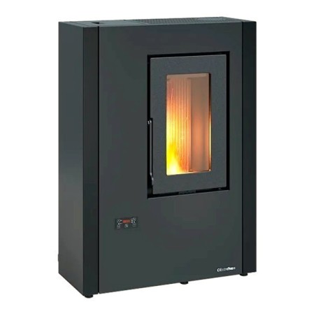 Luisella 5.0 Maxi Extraflame 7kW Estufa de pellets ventilada estrecha Negro.