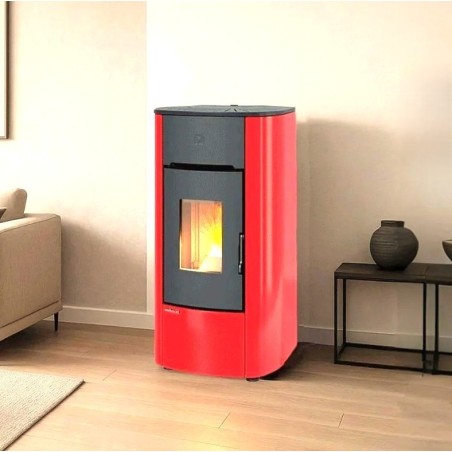 Stufa a pellet canalizzata Mariella Plus 7,5 kW Extraflame Bordeaux