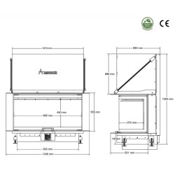 Crystal 110 Max Wood-Burning Fireplace A.Caminetti 3 Glass Sides