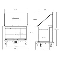 Holzkamin Crystal 90 Max A.Caminetti 3 Glasseiten