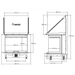 Chimenea de leña Crystal 80 Max A.Caminetti 3 lados de vidrio