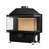 A.Caminetti Crystal 80 Chimenea de leña 3D con 3 lados de vidrio