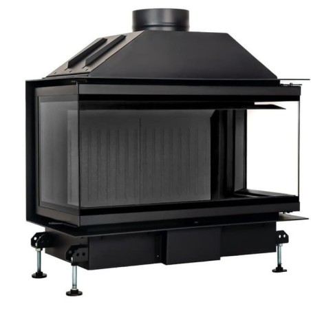 A.Caminetti Crystal 80 3D Wood Burning Fireplace with 3 Glass Sides