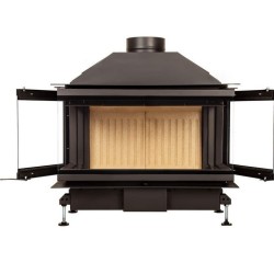 Chimenea de madera 3D Crystal 70 A.Caminetti 3 lados de vidrio