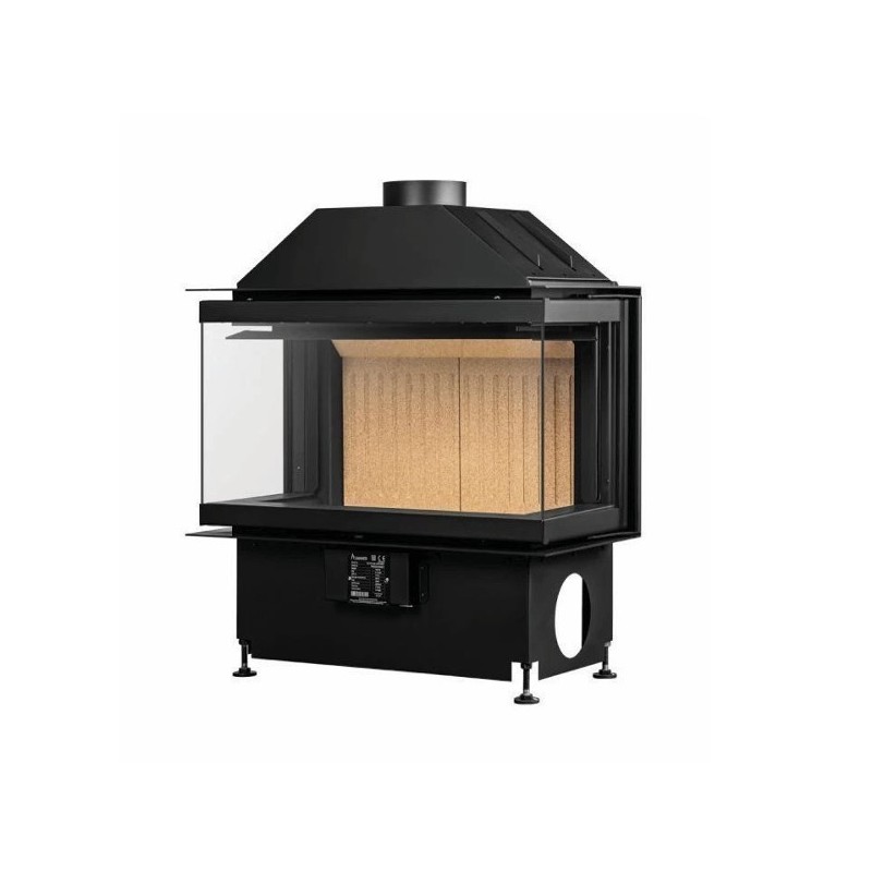 Camino a legna Crystal 70 3D A.Caminetti 3 lati in vetro