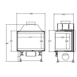 Crystal 60 3D Holzkamin A.Caminetti 3 Glasseiten