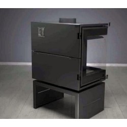 Estufa de leña de vidrio escandinava de 50 A.Caminetti de 3 lados